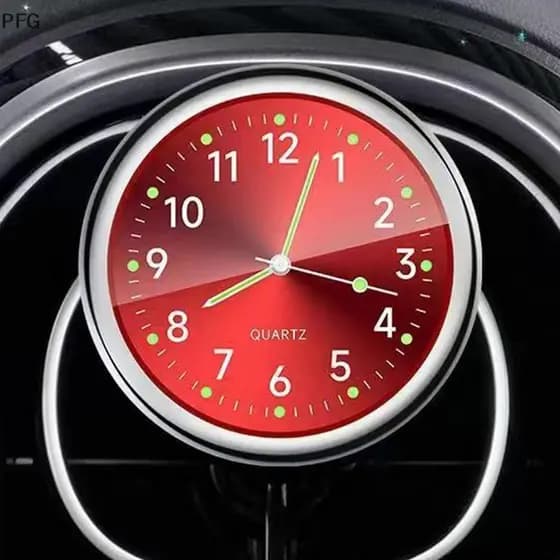PFG Relógio De Automóvel Painel Carro Decoração Interior Portátil Luminosa Analógico Ornamentos Para Carros FG