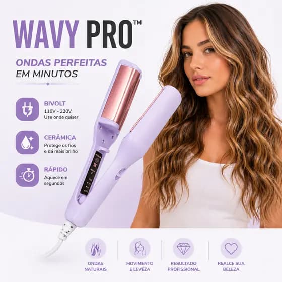 Modelador de Ondas Wavy Bivolt Profissional | Chapinha para Ondas Naturais - Lilás