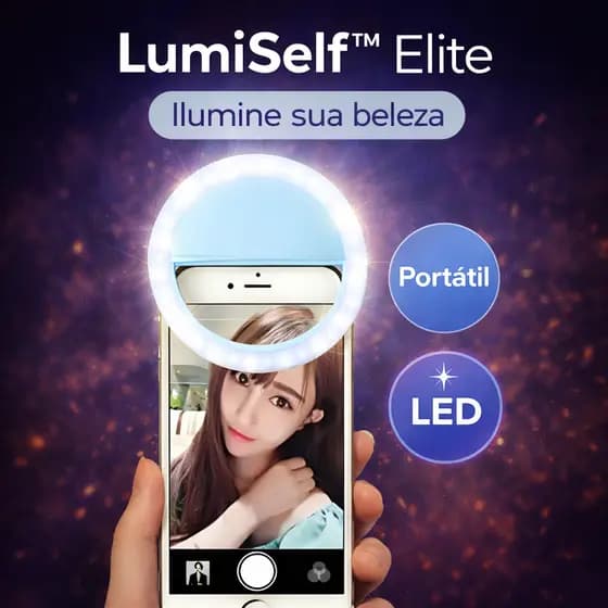 LumiSelf™ Elite Ring Light Clip LED para Celular | Iluminação Portátil para Selfie, Vídeos e Fotos