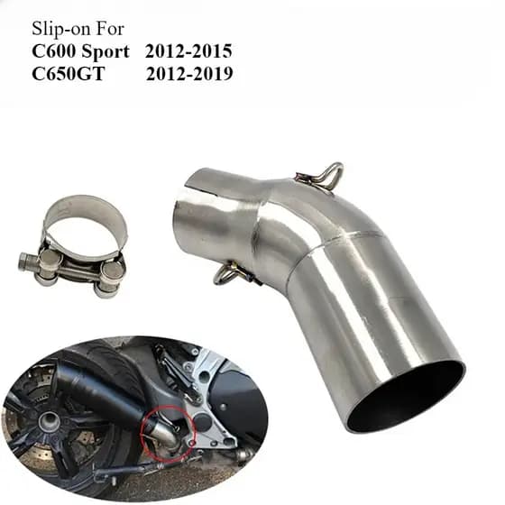 Tubo De Ligação Deslizante Para BMW C650GT C600 Esporte Seção Intermediária Escape De Aço Inoxidável Conectar A Silencia