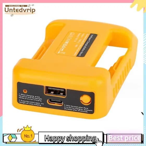 Adaptador De Carregador Portátil Compatível Com 18V Li-Ion Suporte De Bateria USB Tipo C Carregamento Rápido Fácil Insta