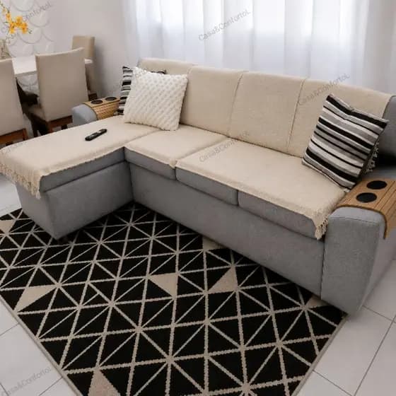 Manta Decorativa Sofá Cama Casal 2,10x1,20m Luxuosa 100% Algodão Macia Quentinha