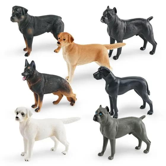 Estatueta De Cachorro , Modelo De Animais Para Cães Pastor Labrador Rottweiler , Pintado À Mão