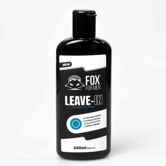 Leave In Cabelo Masculino Fox For Men 240ml - Controle do Frizz Brilho e Maciez
