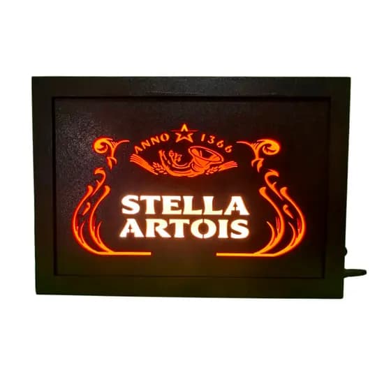 Luminoso Stella Led Neon Quadro Placa Cerveja Beer Cantinho do Churrasco