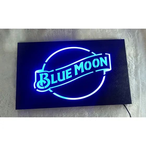 Luminoso Blue Moon 50CM x 30CM Led Neon Quadro Placa