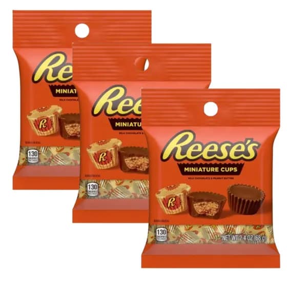 Chocolate Reeses Peanut Butter Mini Cup 68g Miniature Importado - 1 ou 2 ou 3 Pacotes
