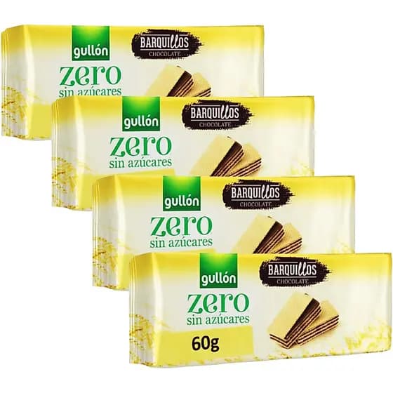 Wafers Gullón Biscoito Chocolate Sem Açúcar De Chocolate 60g 1 ou 2 ou 3 ou 4 Pacotes