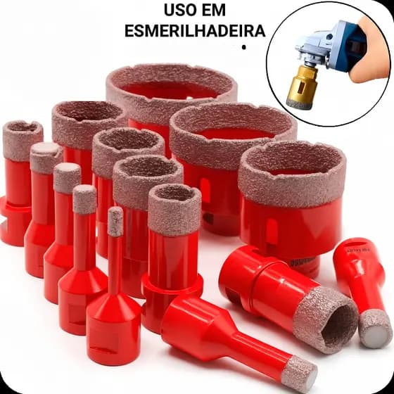 Broca copo ROSCA M14 - 6mm 8mm 10mm 12mm 25mm- ESCOLHA TAMANHOS ESMERILHADEIRA