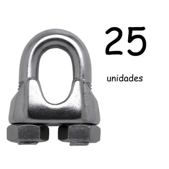 25 Clips para cabo de aço - grampo - TAMANHO GRANDE- barato - revendedor