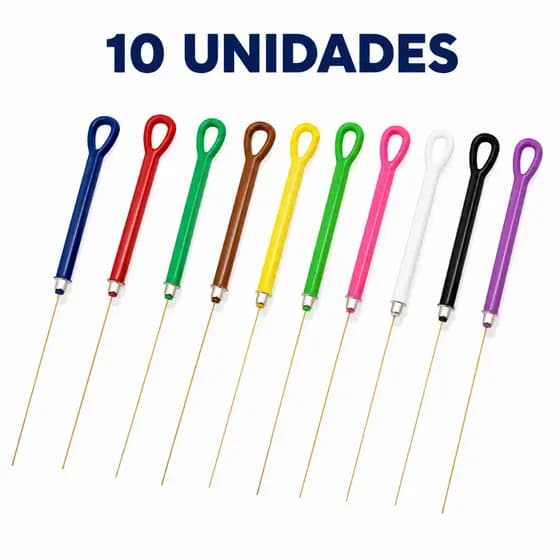 10 Agulhas para Limpeza de Fogão Desentupidor de Bocas e Queimadores chuveiro- 10 unidades