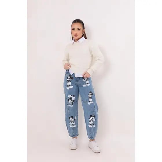 CALÇA JEANS JUVENIL MICKEY VIRGINIA 10 A 16 ANOS