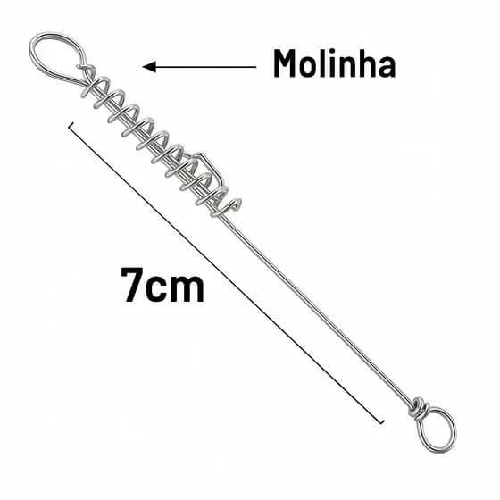 Kit Castor Empate Pesca 24x07cm 10un Traira Piranha Aço Inox Duro Pesqueiro Engate Rapido Pacu Tamba