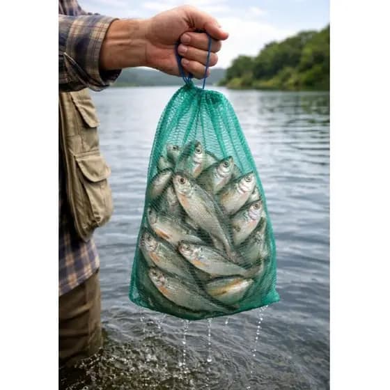 Saco de Peixes 1 un Pesca Sambura Covo Viveiro Rede Nylon Verde Pesqueiro Pescaria Pacu Tamba Traira