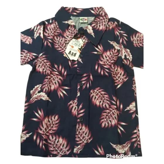 Camisa floral estampada manga curta infantil /Roupa infantil / Roupa infantil masculino