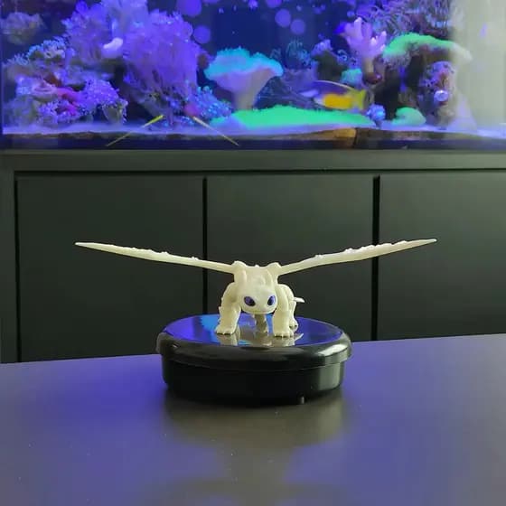 Dragão Articulado Fúria Da Luz Branco Como Treinar 3d 21x18cm