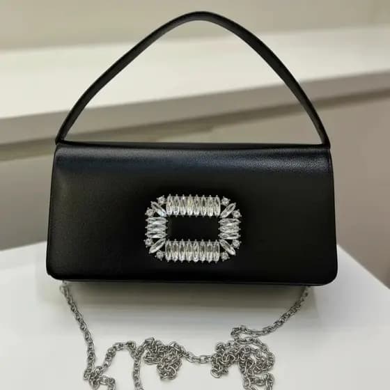 Bolsa Clutch De Mão Bolsa De Festa Pequena Dourada Prata Strass Brilho Metalizada Balada Corrente