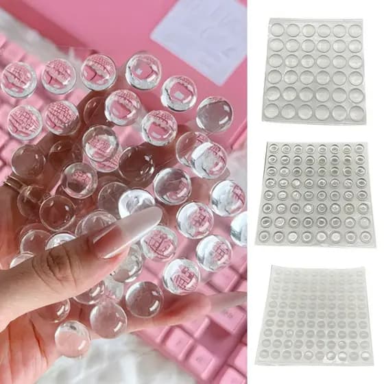 Nail-friendly Keyboard Stickers Ergonomic Cover 36/40/64/100pcs Silicone Long Nail Raised Art Typing for Laptop Pc – D