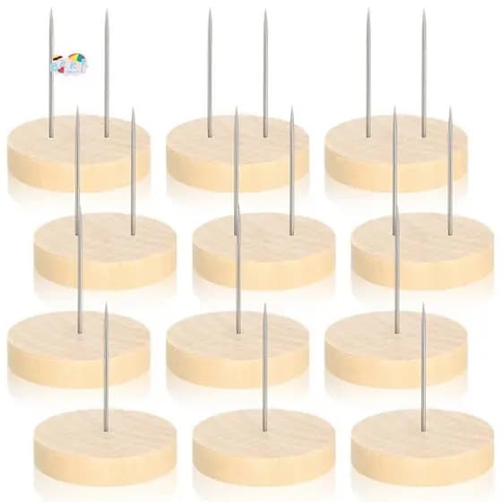 12pçs Suporte De Boneca De Crochê Feltro Animal Brinquedo Base De Madeira Figura De Ação