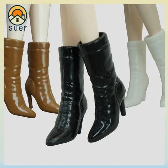 SUEBR Botas De Boneca Masculinas/Femininas , Sapatos De Plástico Da Moda 1/6 Para Bonecas Multiestilos , Acessórios De R