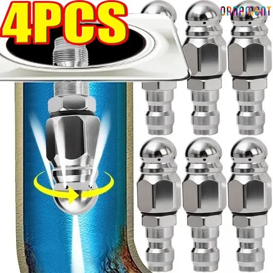 Bocal De Lavadora De Alta Pressão G1/4 "-Aspersor De Dragagem De Esgoto-Pulverizador De Névoa De Água De 6 Furos-Jato De
