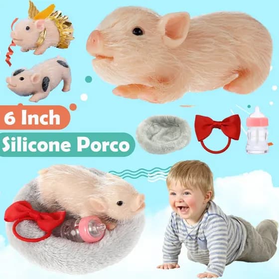 Reborn Boneca De Silicone De 6 Polegadas Para Porco Mini Macia Lifelike Doll Cute Miniatura Renascido Crianças Presente