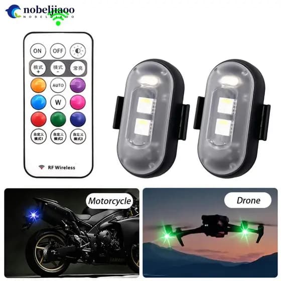 NOBELJIAOO Magnético RGB LED Luzes Estroboscópicas De Motocicleta Para Carro Flash Posição Advertência Sem Fio I6Y7