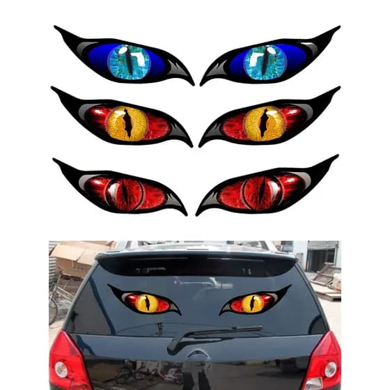 2 Pçs 3D Estéreo Motocicleta Olhos De Gato Adesivo Espelho Retrovisor Decoração Adesivos Para Moto Auto