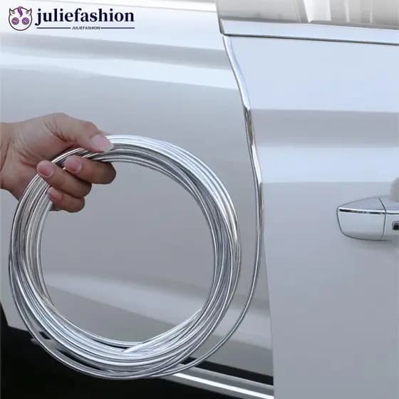 JULIEFASHION 2/5/10m Tiras De Proteção De Borda De Porta De Carro Isolamento De Ruído Selante Cromadas Tira De Vedação D