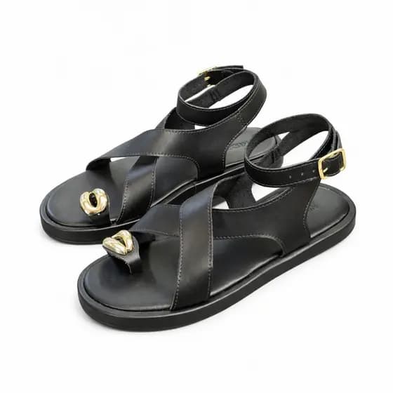 Sandalia Gladiadora Feminina Rasteirinha Anel Dedo Flat Leve e Confortavel