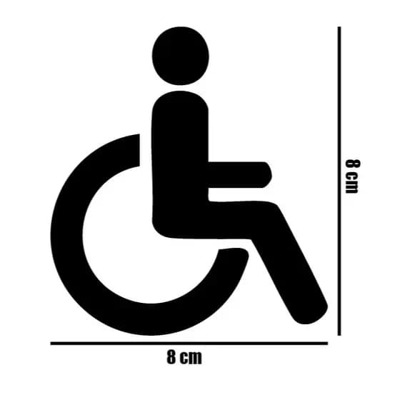 Adesivos Cadeirante - 8x8 cm - Carro / Sinalização / Acessibilidade / PCD