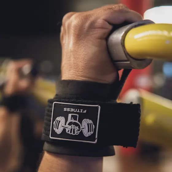 Par Strap Com Tala 100% Algodão Preto Musculação Profissional