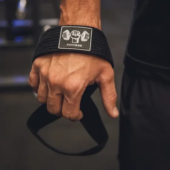 Par Strap 8 100% Algodão Academia Musculação Preto