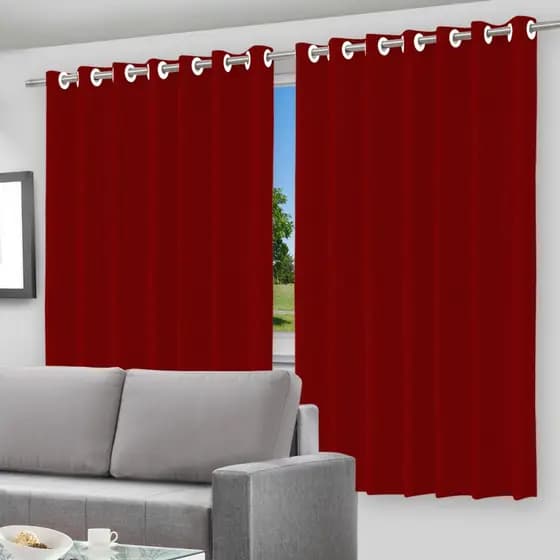 Cortina Blackout com Forro 2 em 1 Voil Vermelha com ilhos - 280x260 Corta Luz