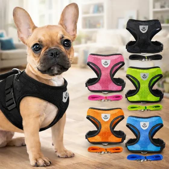 Peitoral Cachorro Guia Ajustável Coleira Peitoral Pet Passeio Conforto Gatos Cães Pequenos Médios Grandes
