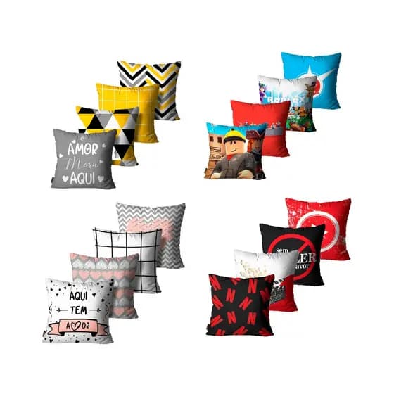 Kit Com 4 Capas de Almofadas Mdecore 45x45