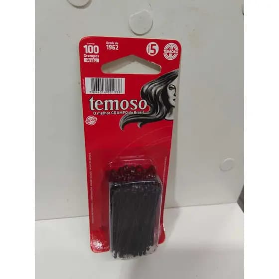 Grampo Teimoso profissional preto n 5 cartela com 100 uni