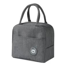 Bolsa Térmica Compacta Transportável Lancheira Marmita Fitness Escola Trabalho Portátil Dobrável Organizadora Cor Cinza