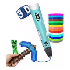 Caneta Impressora 3d Para Desenho Profissional Impressão Tridimensional Infantil Azul