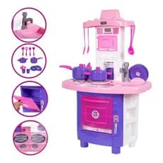 Cozinha Infantil Para Criança Faz De Conta Rosa Pia Sai Agua Torneira Pais & Filhos