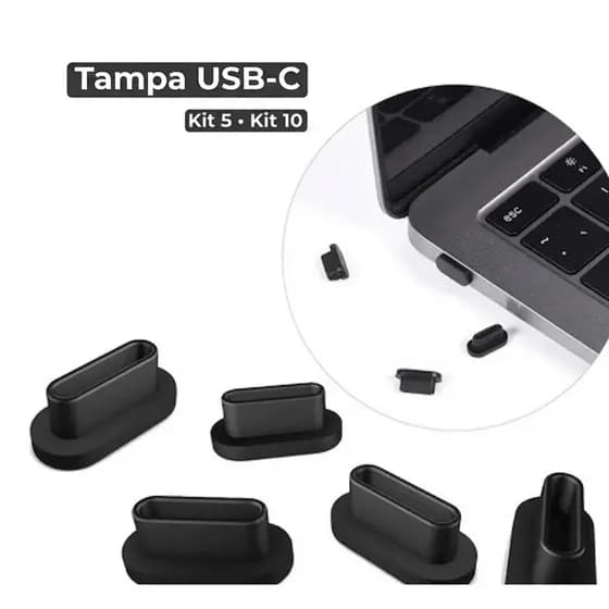 Tampas USB Tipo C Anti Poeira Proteção Portas