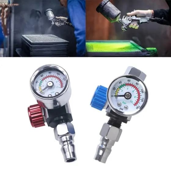 KOOL 1 4 Pistola Pintura-Medidor Regulador Pressão Ar 0 A 140 Adaptador Acessórios Ferramenta Pneumática