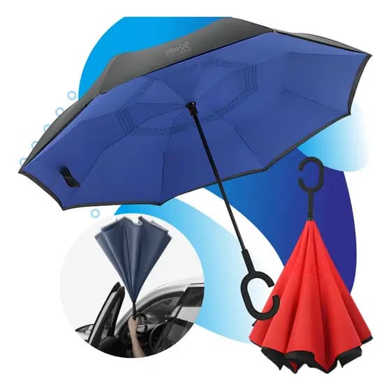 Guarda Chuva Invertido Reforcado Tecido Duplo Impermeavel