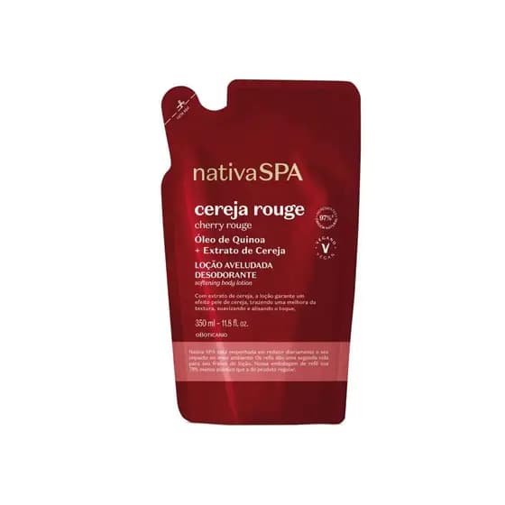Refil Loção Aveludada Desodorante Corporal Nativa Spa Cereja Rouge 350ml