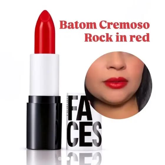 Batom cremoso Rock in Red Natura Faces