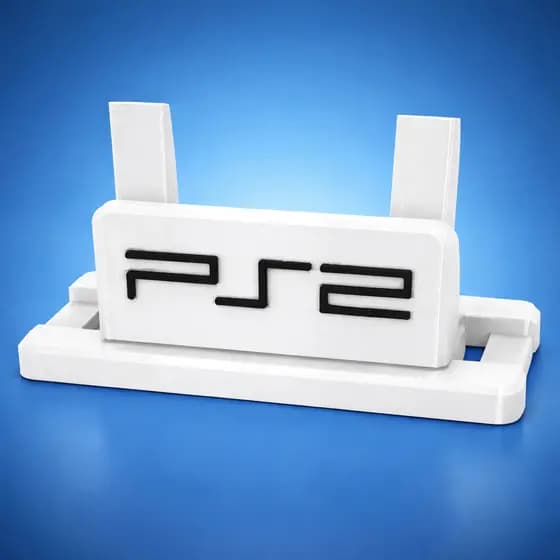 SUPORTE VERTICAL PARA PLAYSTATION 2 - PS2 SLIM COM LOGO -3D