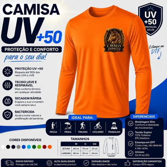Camisa Uv +50 Cavalo Andaluz