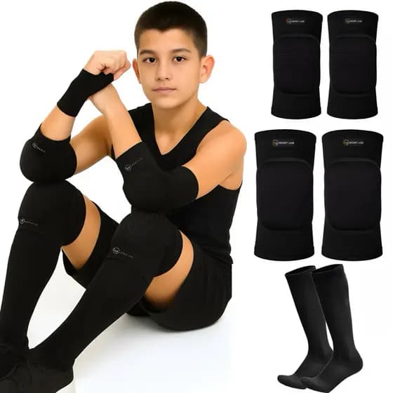 Joelheira Cotoveleira Meião Clássica Vôlei Futsal Goleiro escolha seu kit tamanho unico infantil
