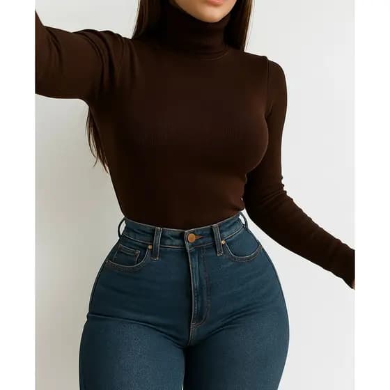 cacharrel feminina de tricô blusa gola alta tricô feminina inverno frio