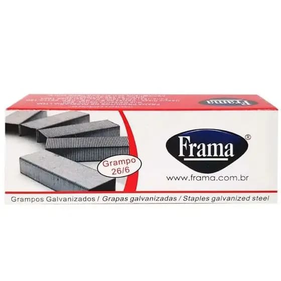 GRAMPO 26/6 GALVANIZADO COM 5000 UNIDADES CAIXA